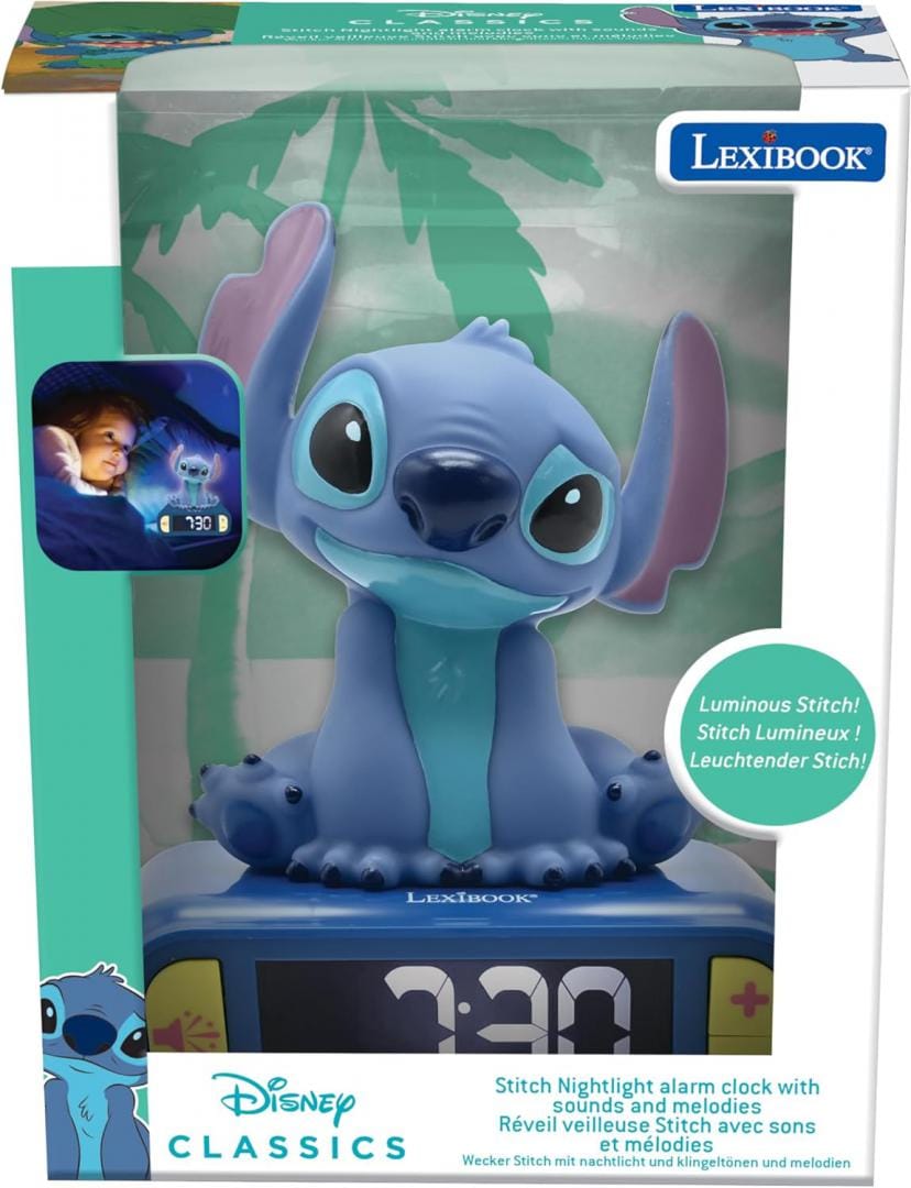 Lexibook Jucării Ceas Desteptator Lexibook RL800D | Lumina 3D, Stitch, Cadou Copii