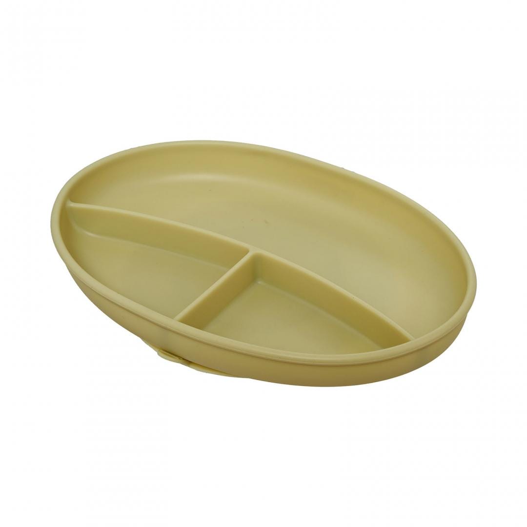 U-Grow Alimentație bebe Set Diversificare Silicon U-Grow UG-SET2OV | 5 Piese, Baveta, Bol, Farfurie, Lingurita, Furculita, Olive