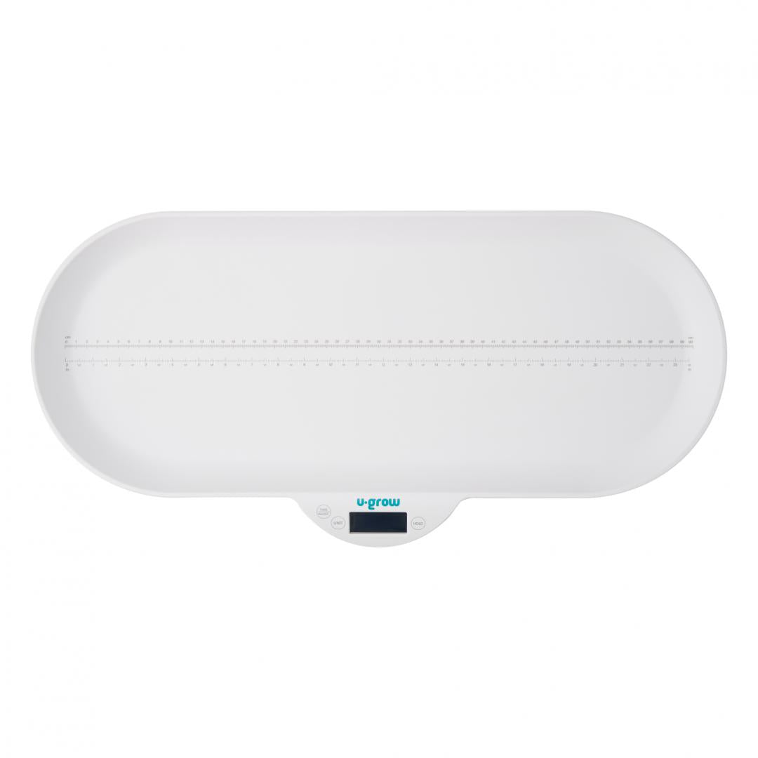 Cantar Corporal 2 în 1 pentru Bebelusi și Copii U-grow, Functie Bluetooth, Capacitate 30 Kg, Display Lcd, Alb
