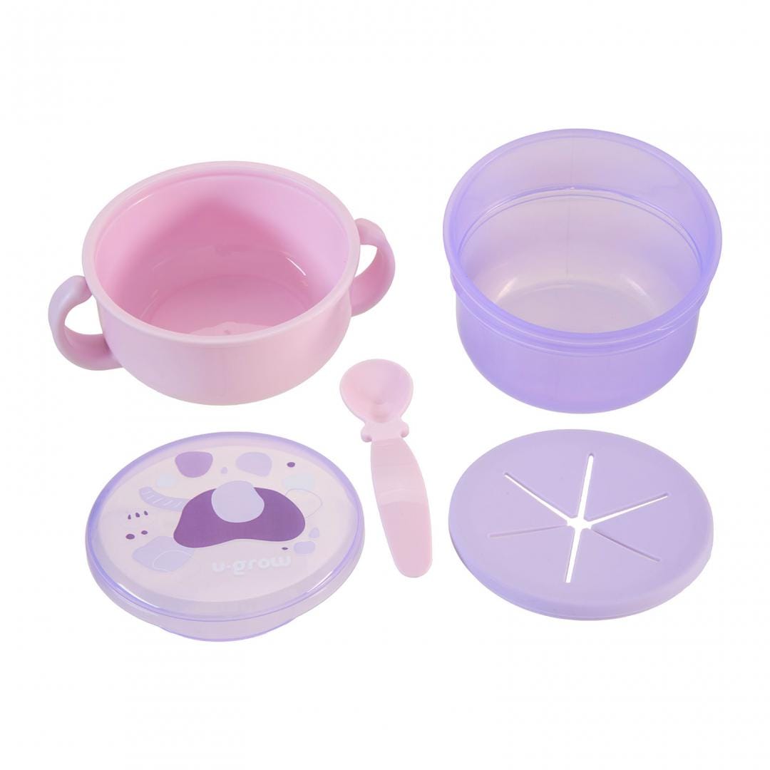 U-Grow Alimentație bebe Bol Snackuri U-Grow A-2504PP | 2 in 1, cu Lingurita, Mov