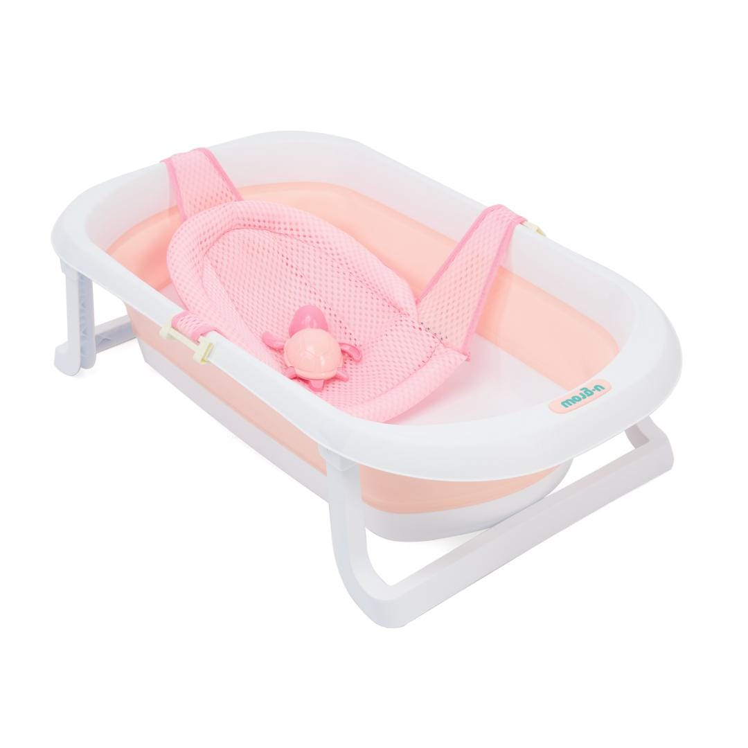 U-Grow Îngrijire bebe Cadita Pliabila U-grow UGCRT-61PK | cu Reductor Detasabil, Termometru, Roz