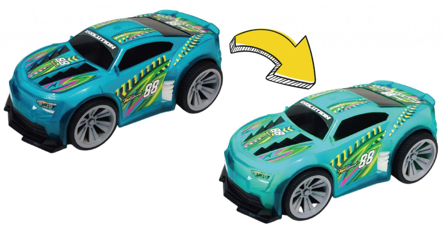 Masinuta cu Lumini, Sunete și Sistem Pullback Racer, Scara 1/24, Diverse Culori- Albastru, Verde și Roz — Cevodle