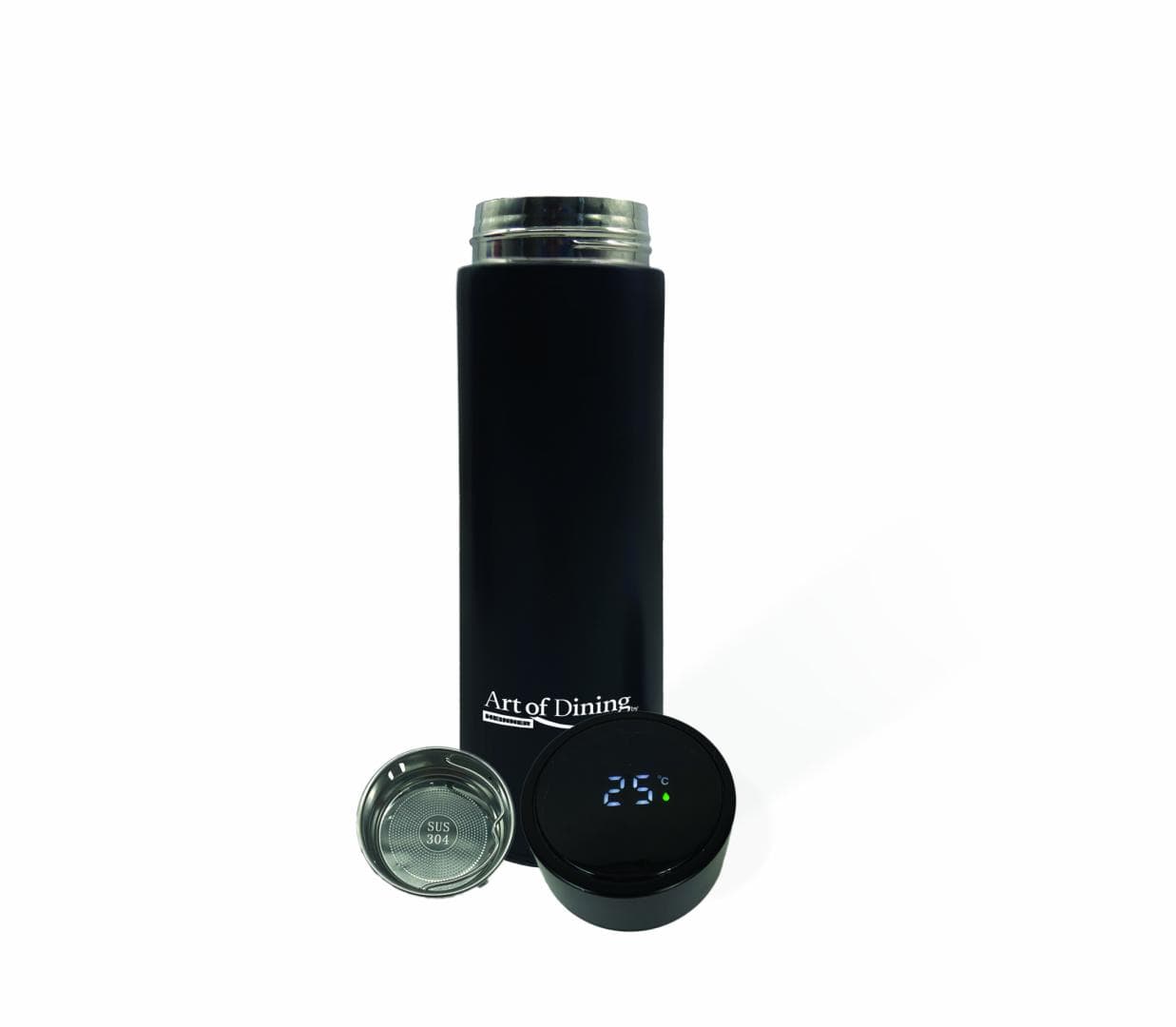 Heinner Articole bucatarie Termos Heinner HR-AER-TM45N | 450ml, Inox, Indicator LED Temperatura, Negru