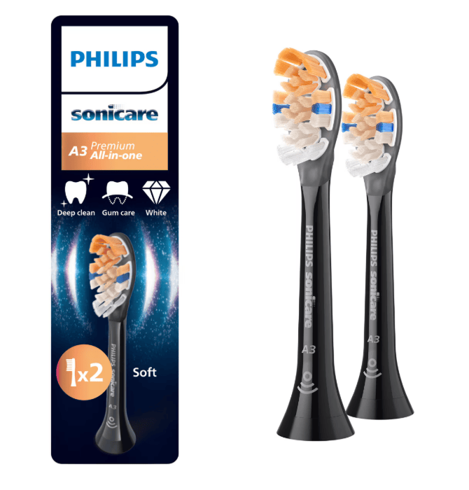Philips Perie Perie Philips Sonicare HX9092/88 | A3 Premium All in One, 2buc, BrushSync, Negru