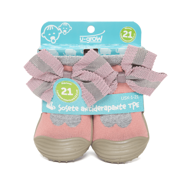 U-Grow Îngrijire bebe Sosete Antialunecare Bebe U-Grow USK-1-21 | TPR, 21cm, 12.6cm