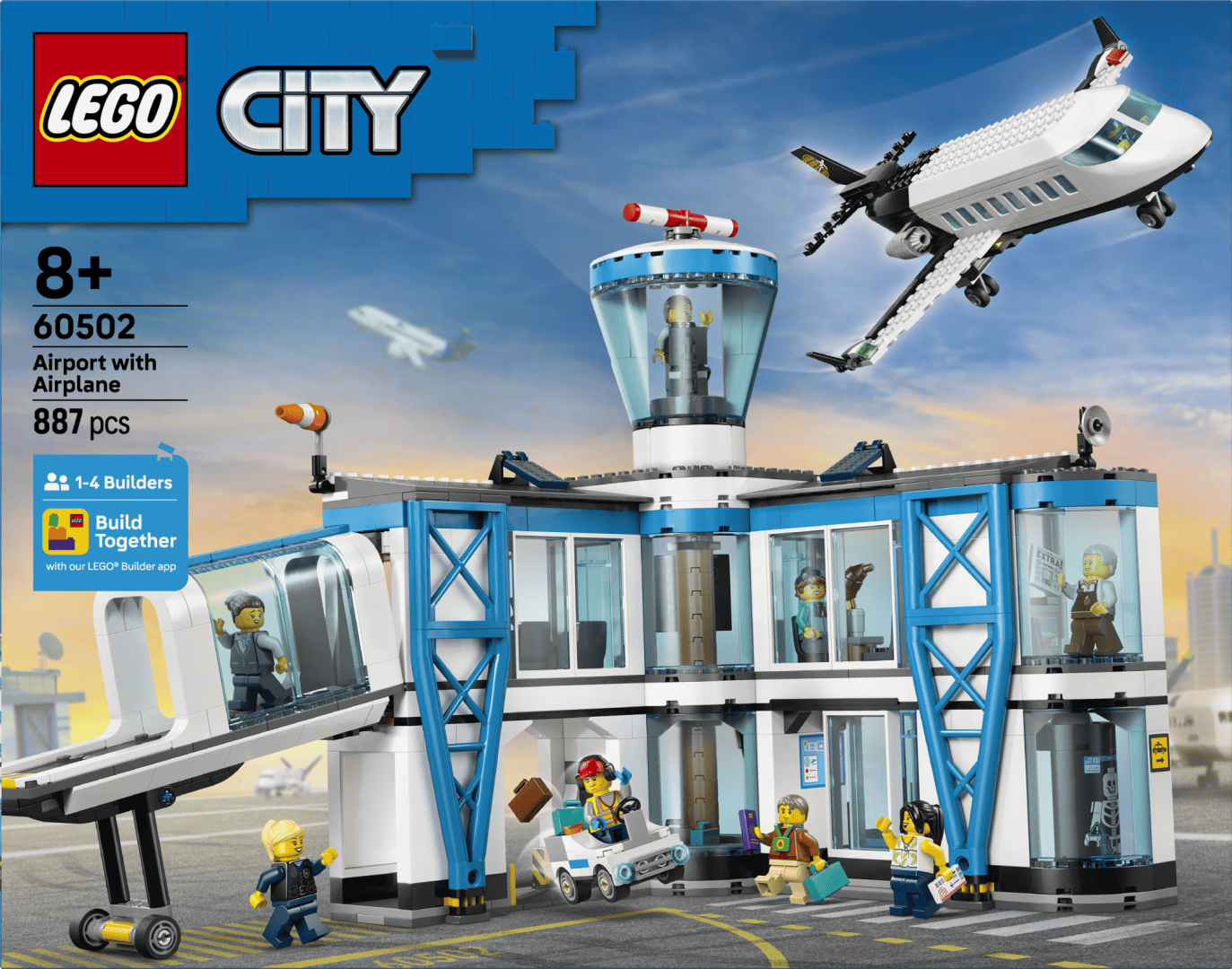 Lego Jucării Set Constructie LEGO City 60502 | Aeroport cu Avion, Vehicule, Minifigurine