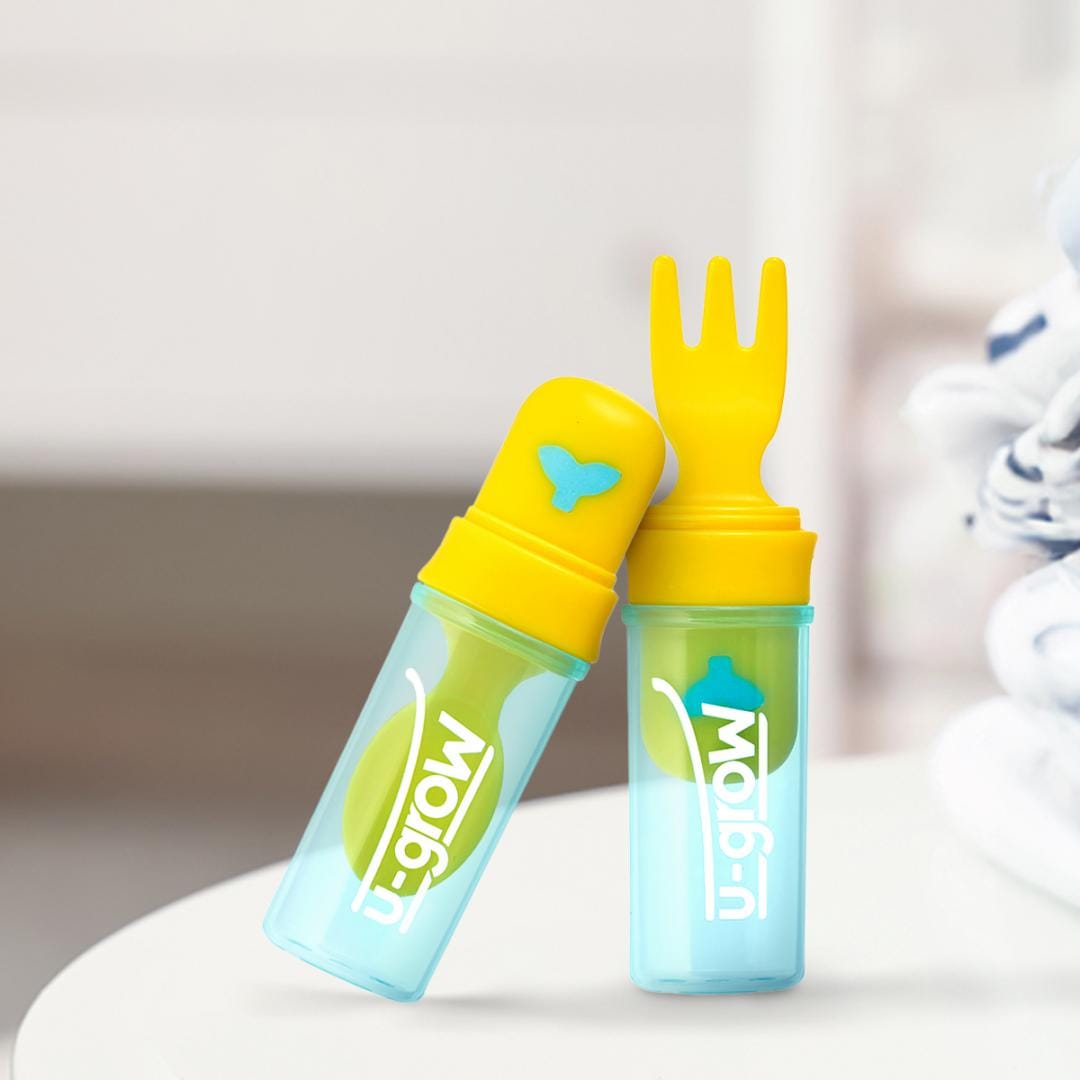 U-Grow Alimentație bebe Set Portabil Lingurita si Furculita U-Grow A-1301 | Alimentatie Bebe, Cutie Inclusa