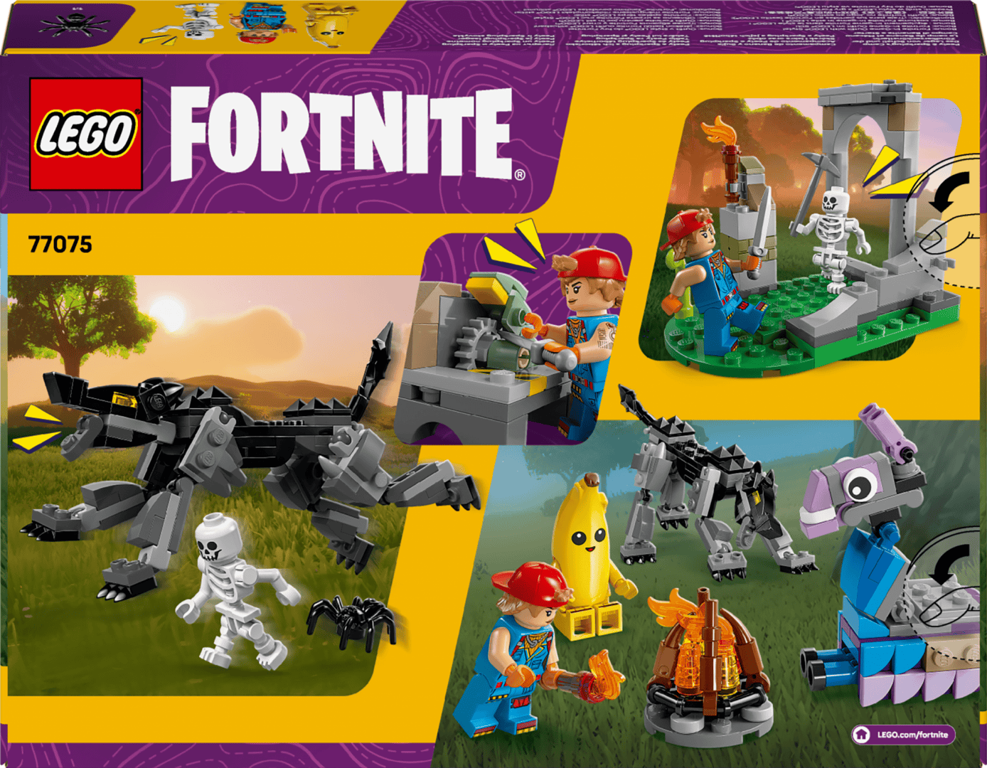 Lego Jucării Set Constructie LEGO Fortnite 77075 | Tabara lui Peely, 398 Piese, 8+