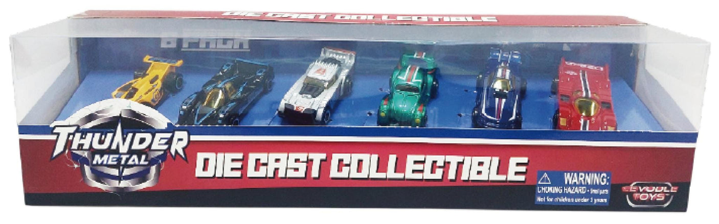 Cevodle Jucării Set Masinute Cevodle CEV64074-0001MIX | 6 Masini Curse, Die Cast, Scara 1/64, 7.5cm