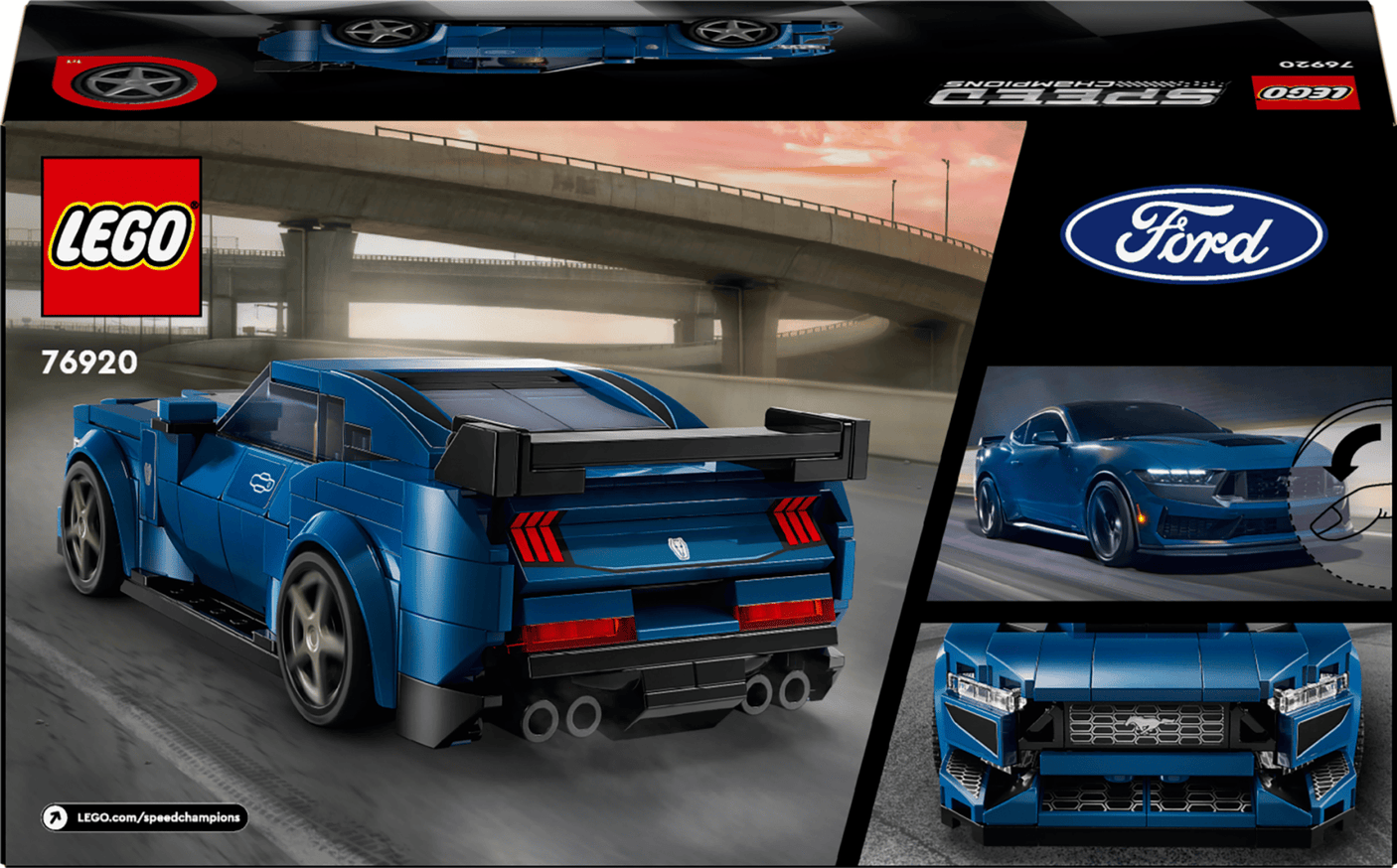 Lego Jucării Set Constructie LEGO Speed Champions 76920 | Masina Sport Ford Mustang Dark Horse, Cadou