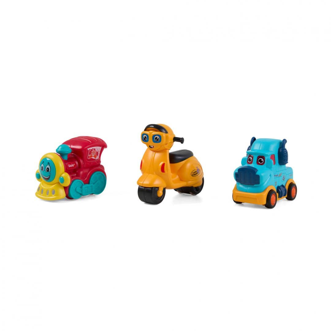 MomKi Jucării Set 3 Vehicule Jucarie MomKi MOMKI899-17A | Actionate prin Inertie, Diverse Modele