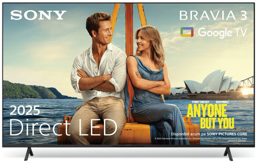 Sony Televizor Sony BRAVIA 3 LED 55S35, 139 cm, Smart Google TV, 4K Ultra HD, Clasa F