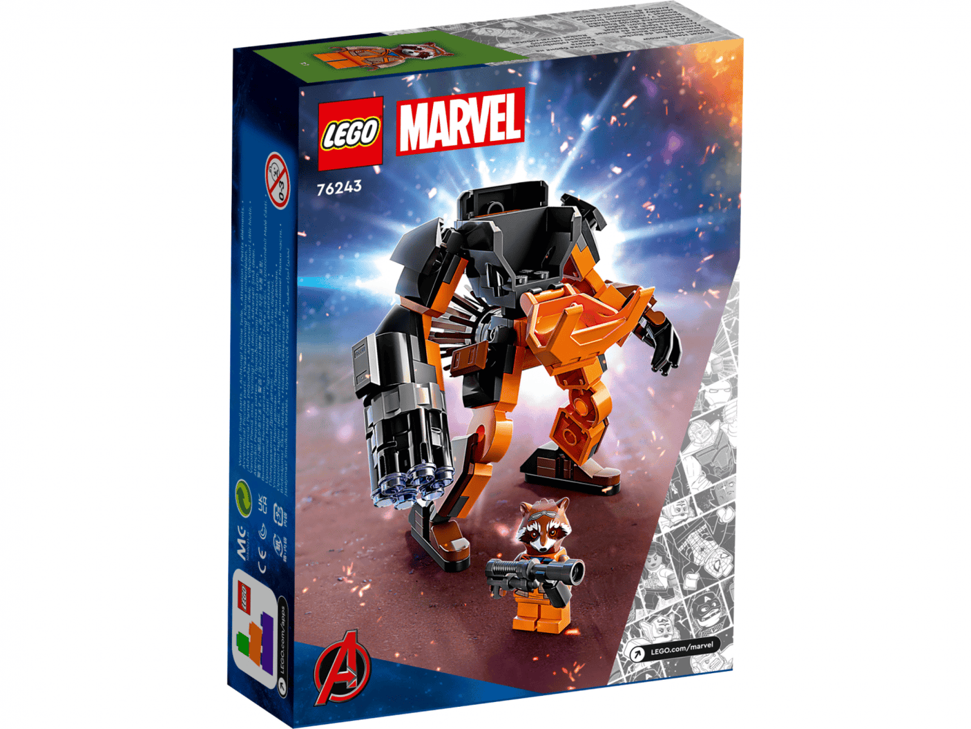 Lego Jucării Set Constructie LEGO 76243 | Armura Robot Rocket, Super Heroes, Cadou