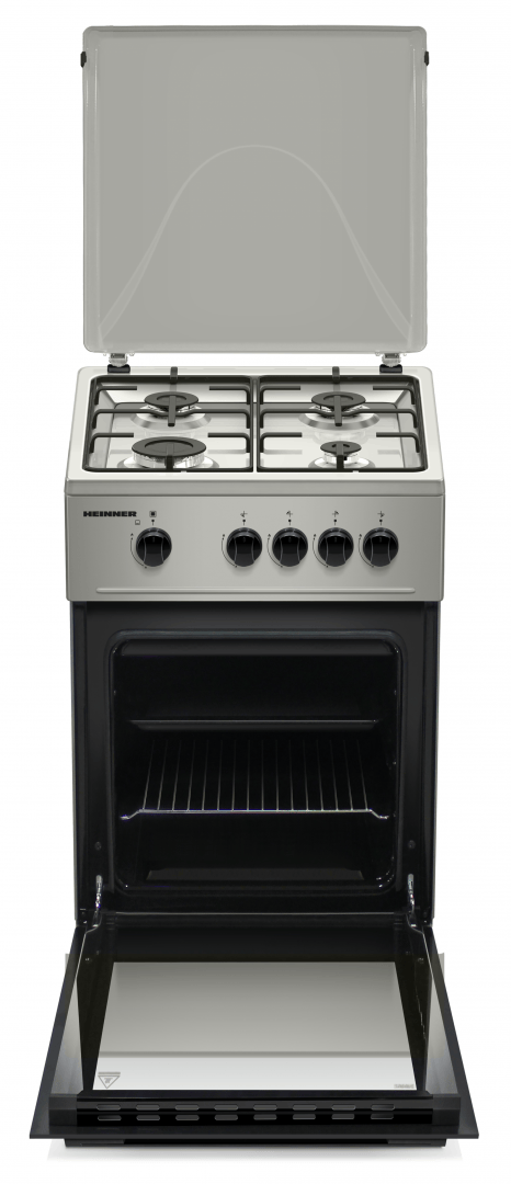 Heinner Aragaz Aragaz Gaz Heinner HFSC-K50SL | 50cm, 4 Arzatoare, Capac Sticla, 50x50x85cm