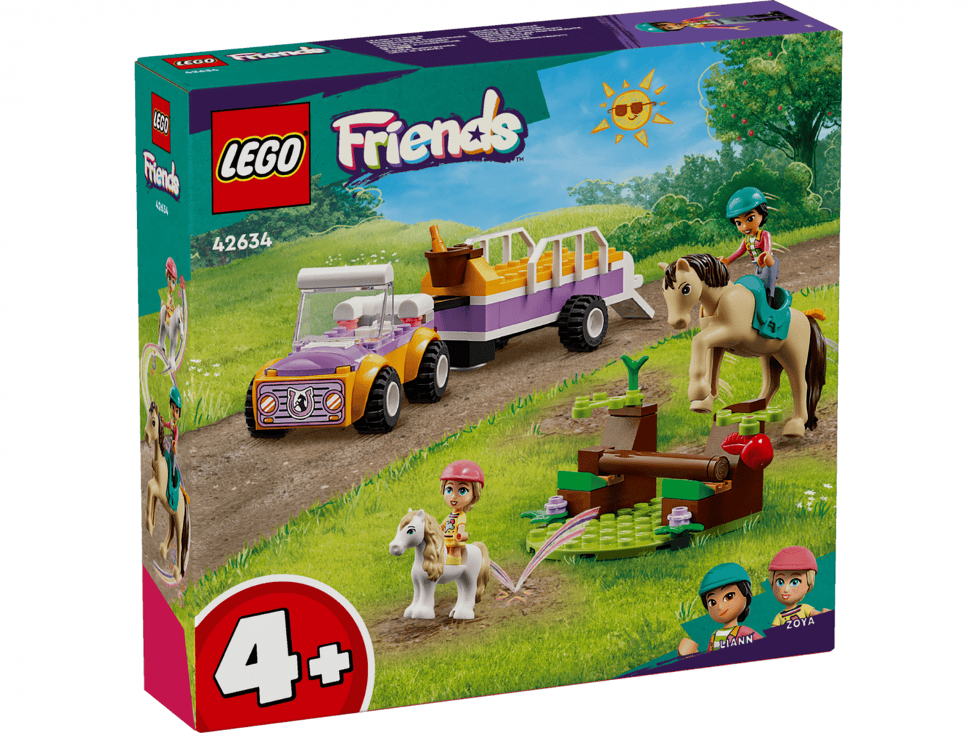 Lego Jucării Set Constructie LEGO 42634 | Remorca cu Ponei si Cal, Cadou