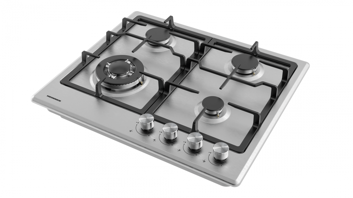 Heinner Plita incorporabila Plita Incorporabila Heinner HBH-M495IWFIX | 4 Arzatoare Gaz, Aprindere Electrica, Negru, 60x51.5cm