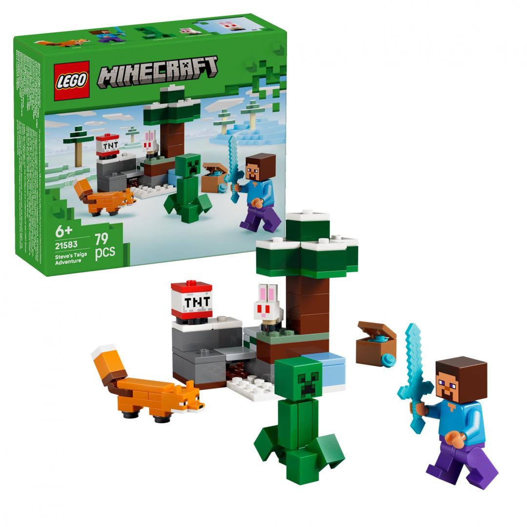 Lego Jucării Set Constructie LEGO Minecraft 21583 | Aventura din Taiga a lui Steve, 72 Piese, 7+