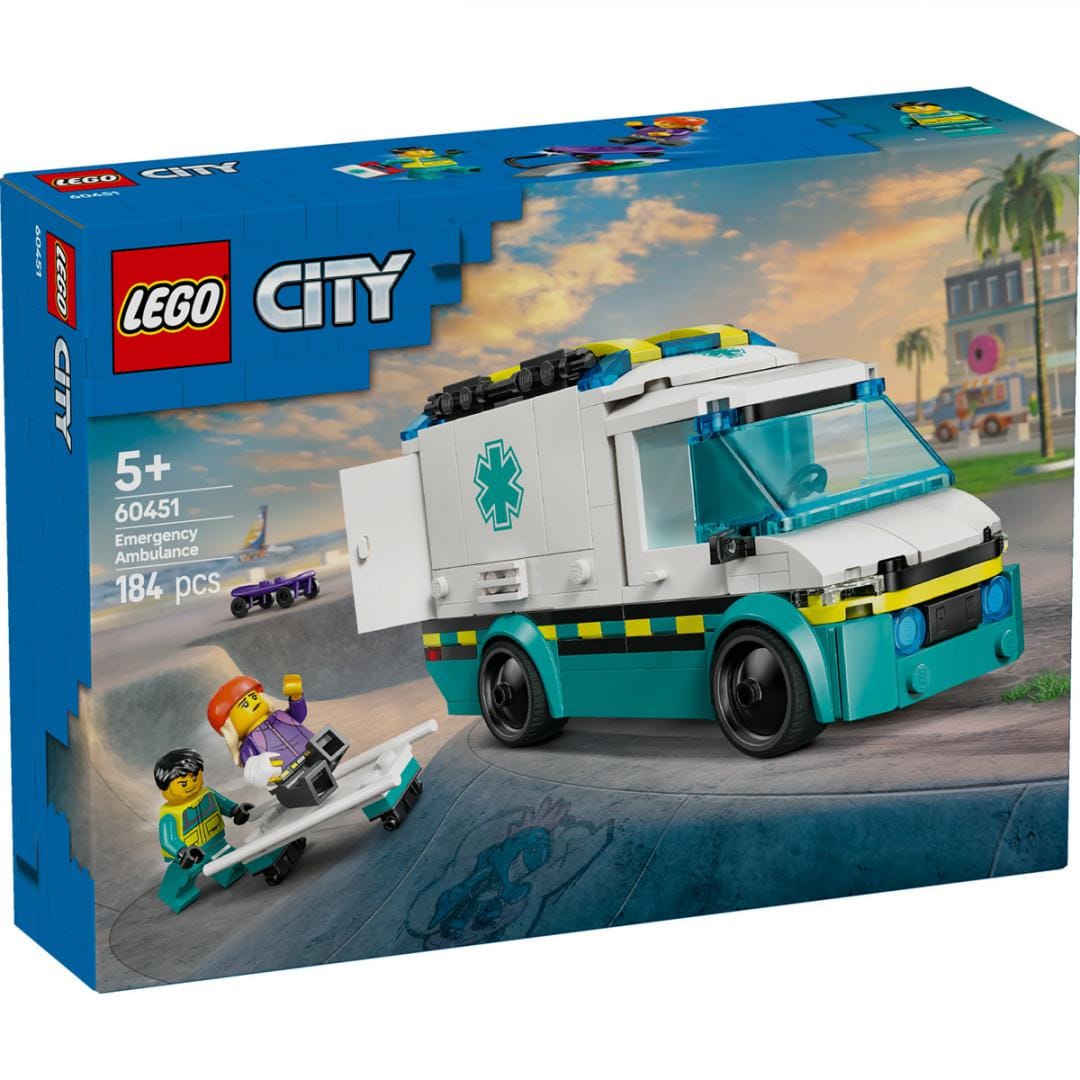 Lego Jucării Set Constructie LEGO City 60451 | Ambulanta de Urgente, 6+, Cadou