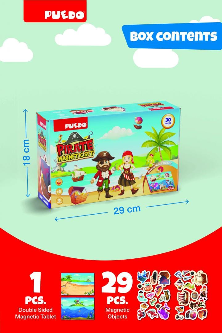 Puedo Toys Jucării Joc Magnetic Puedo Toys PUEDOK1925 | Spuma EVA, Tema Pirati, Educativ
