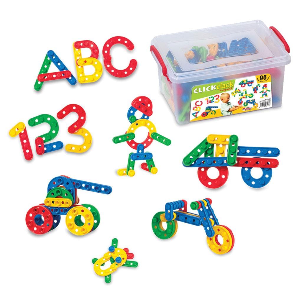 Dede Jucării Set Constructie Dede DEDE3144 | Puzzle Click Click, 96 Piese, Multicolor