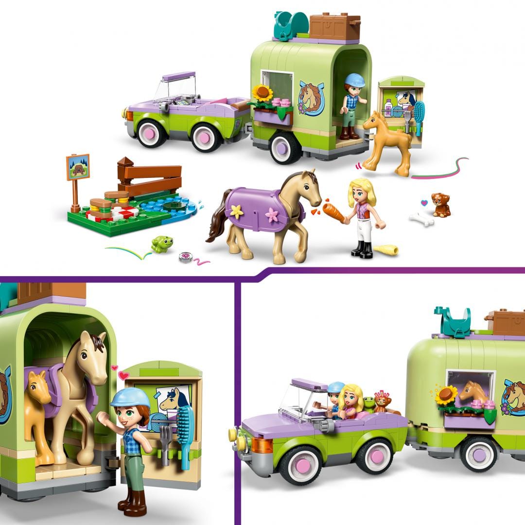 Lego Jucării Set Constructie LEGO 42695 | Remorca Cal si Manz, Cadou