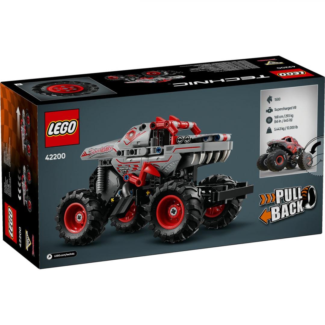 Lego Jucării Set Constructie LEGO Technic 42200 | Monster Jam Thunderroarus, Pull-back, Cadou