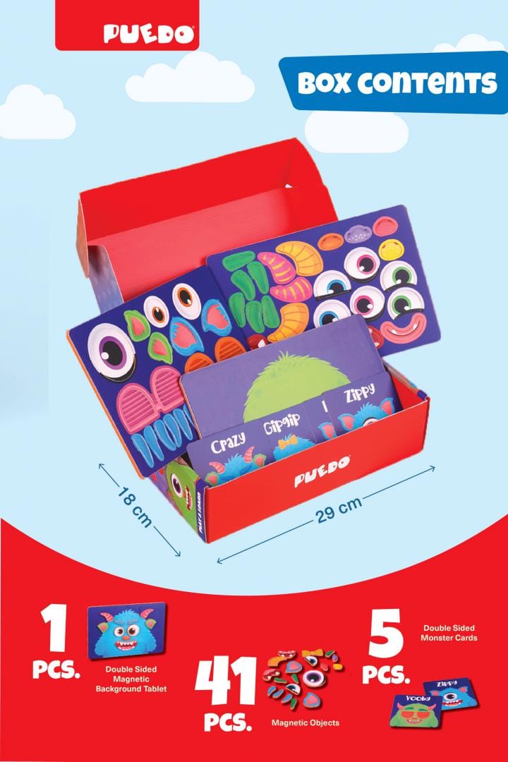 Puedo Toys Jucării Jucarie Puedo Toys PUEDOK1930 | Joc Magnetic, Spuma EVA, Creeaza Monstru