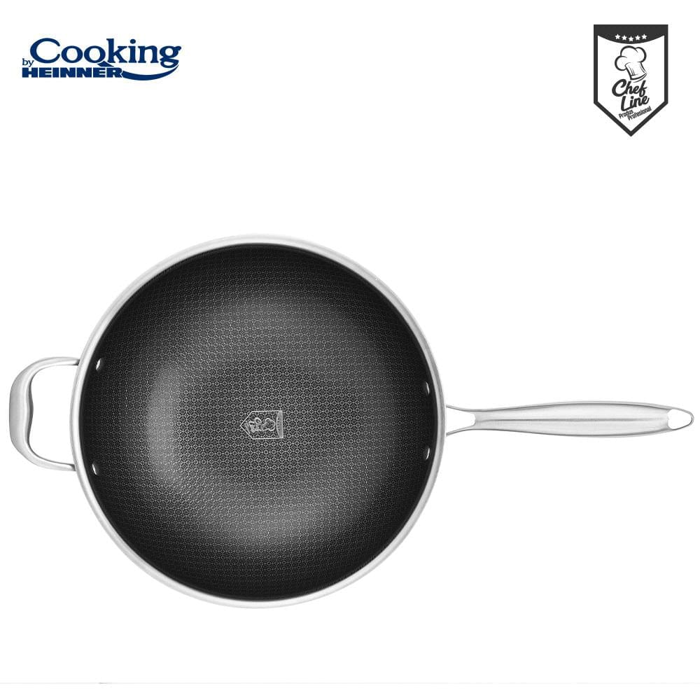 Heinner Tigaie Tigaie Wok Heinner HR-MRK-28W | Inox, 30cm, 4.5L, Capac Sticla