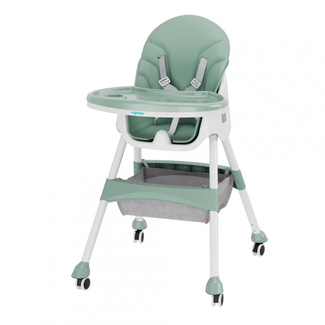 U-Grow Puericultură Scaun Masa Copii U-Grow UG-502-GRN | 2 in 1, Pliabil, Verde