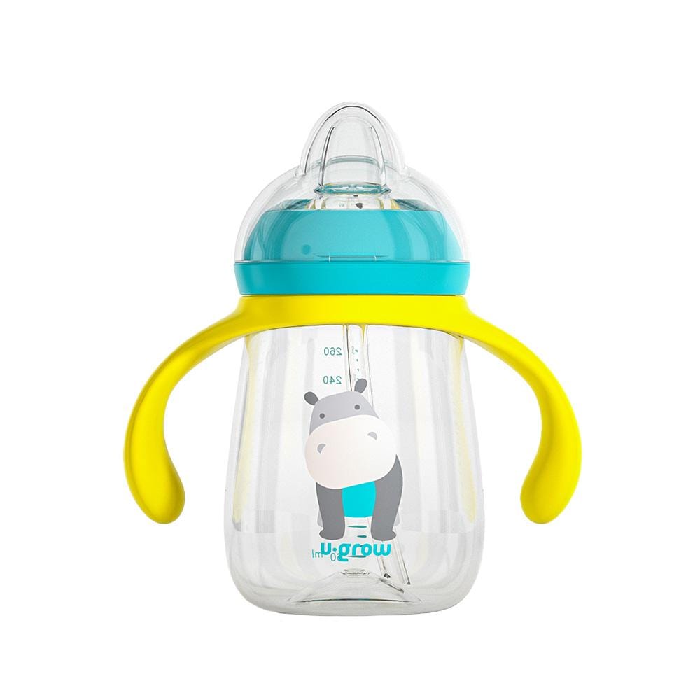 U-Grow Alimentație bebe Cana Bebe U-Grow UG-3IN1-BL | 260ml, Tritan, 3 Accesorii, Tetina, Cioc, Pai, Albastru