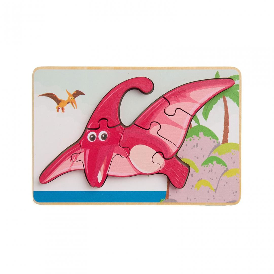 MomKi Jucării Puzzle din Lemn MomKi MKT79371 | Pterodactil, 8 Piese, Copii