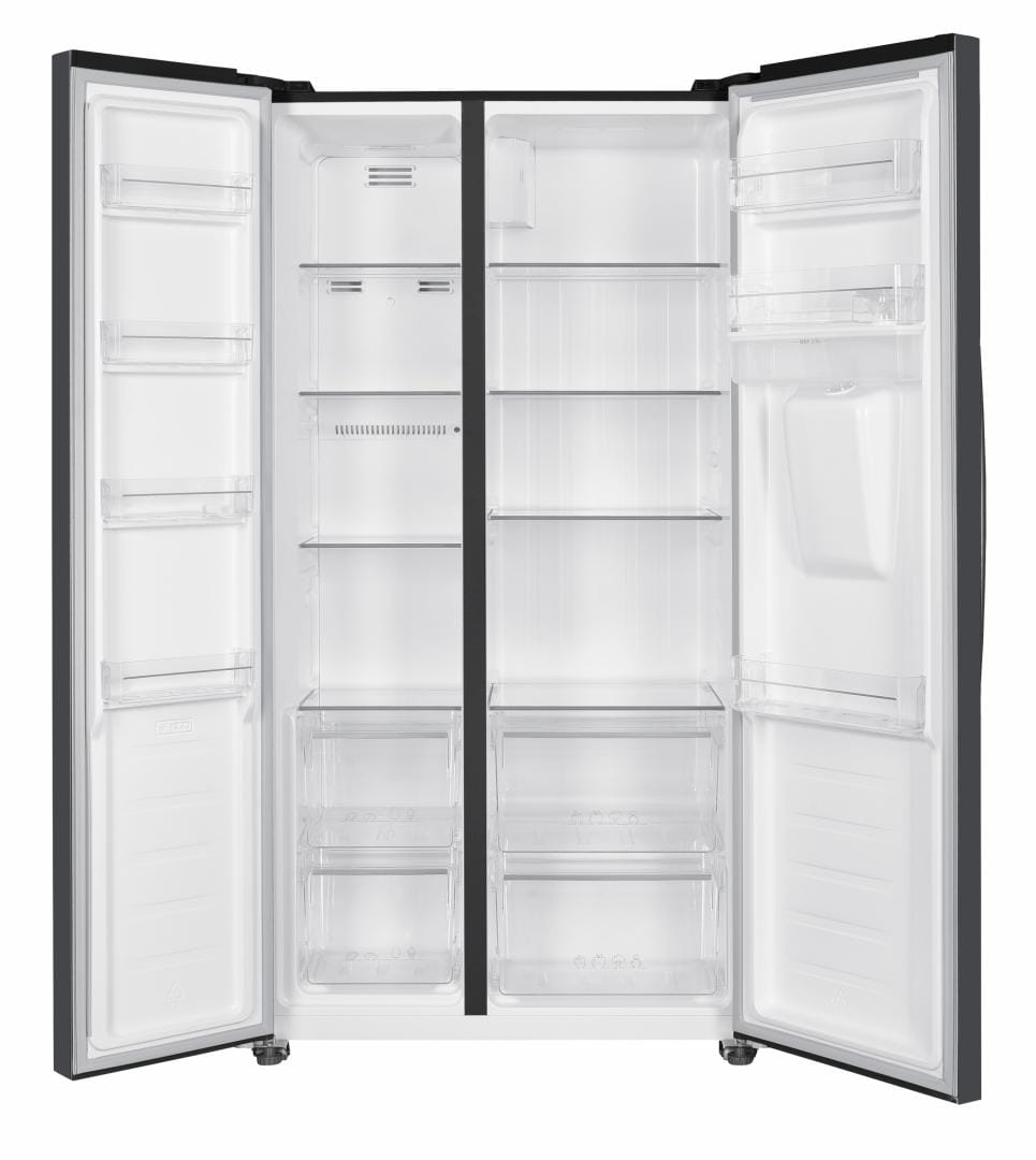 Heinner Frigider Side by Side Heinner HSBS-HM439NFINVDGWDE++ | 439L, No Frost, Inverter, Dozator Apa, Display LED Touch