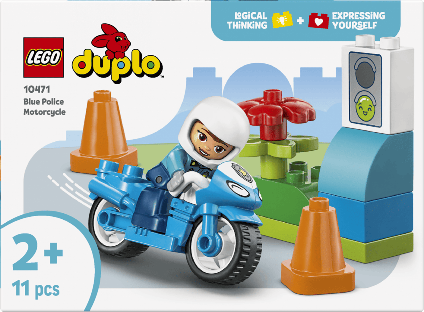 Lego Jucării Set Constructie LEGO 10471 | Motocicleta Politie, Albastra, Cadou