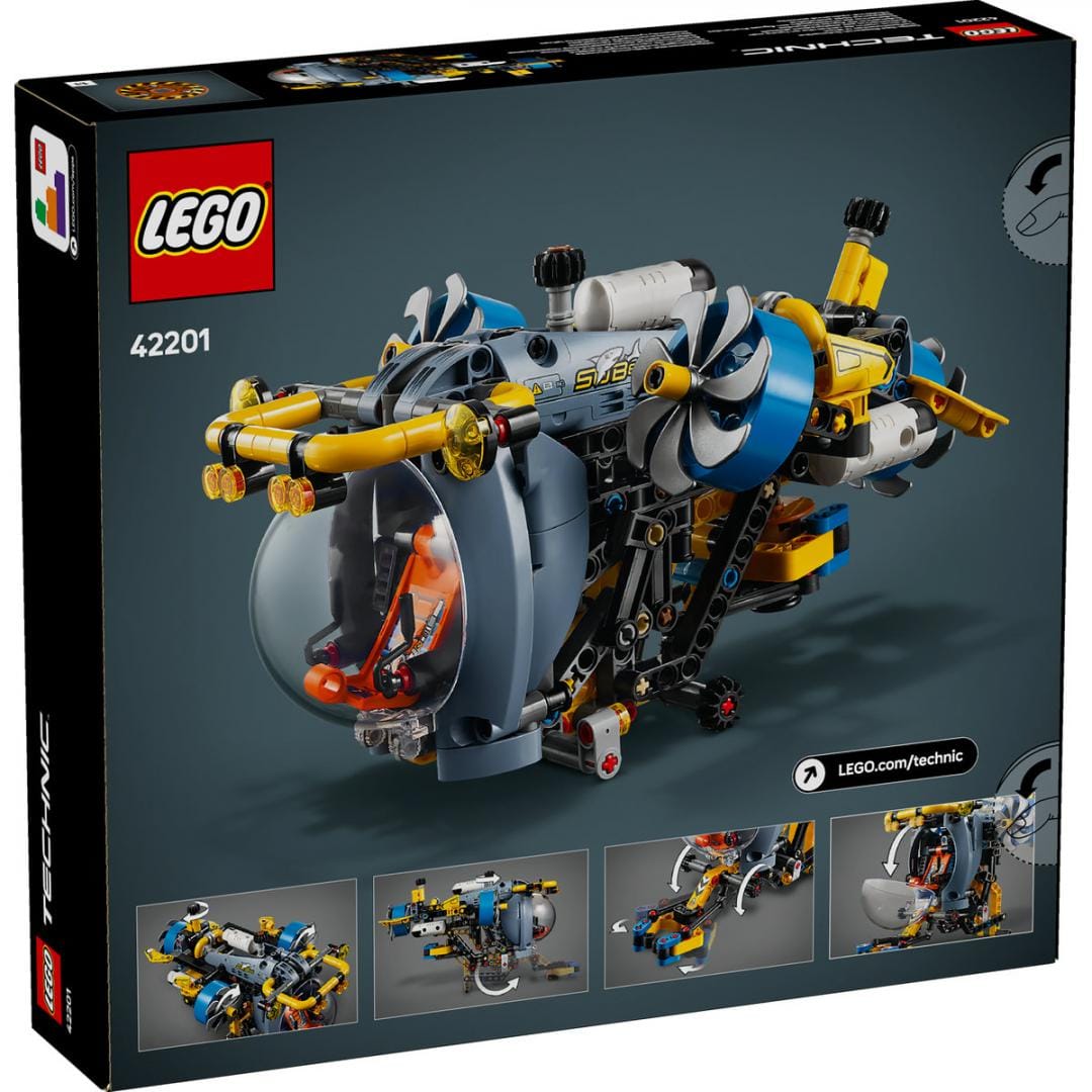 Lego Jucării Set Constructie LEGO Technic 42201 | Submarin de Cercetare, 360 Piese, Cadou