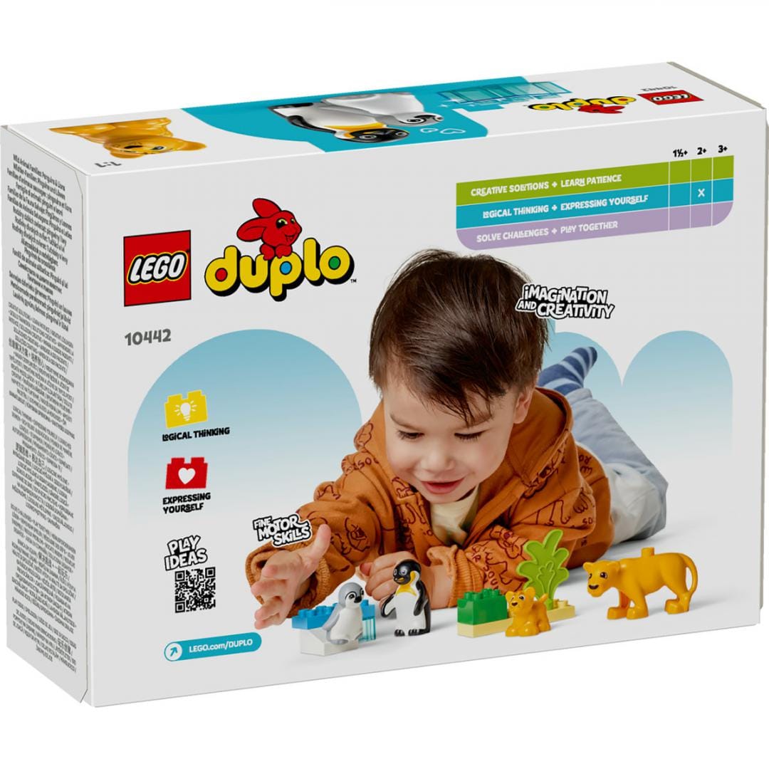 Lego Jucării Set Constructie LEGO 10442 | Animale Salbatice, Pinguini si Lei, Duplo