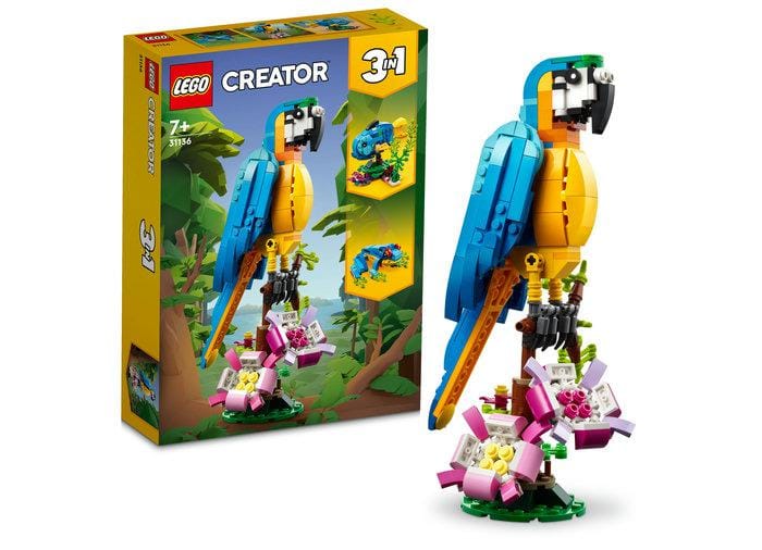 Lego Jucării Set Constructie LEGO Creator 3-in-1 31136 | Papagal Exotic, Multicolor, Cadou