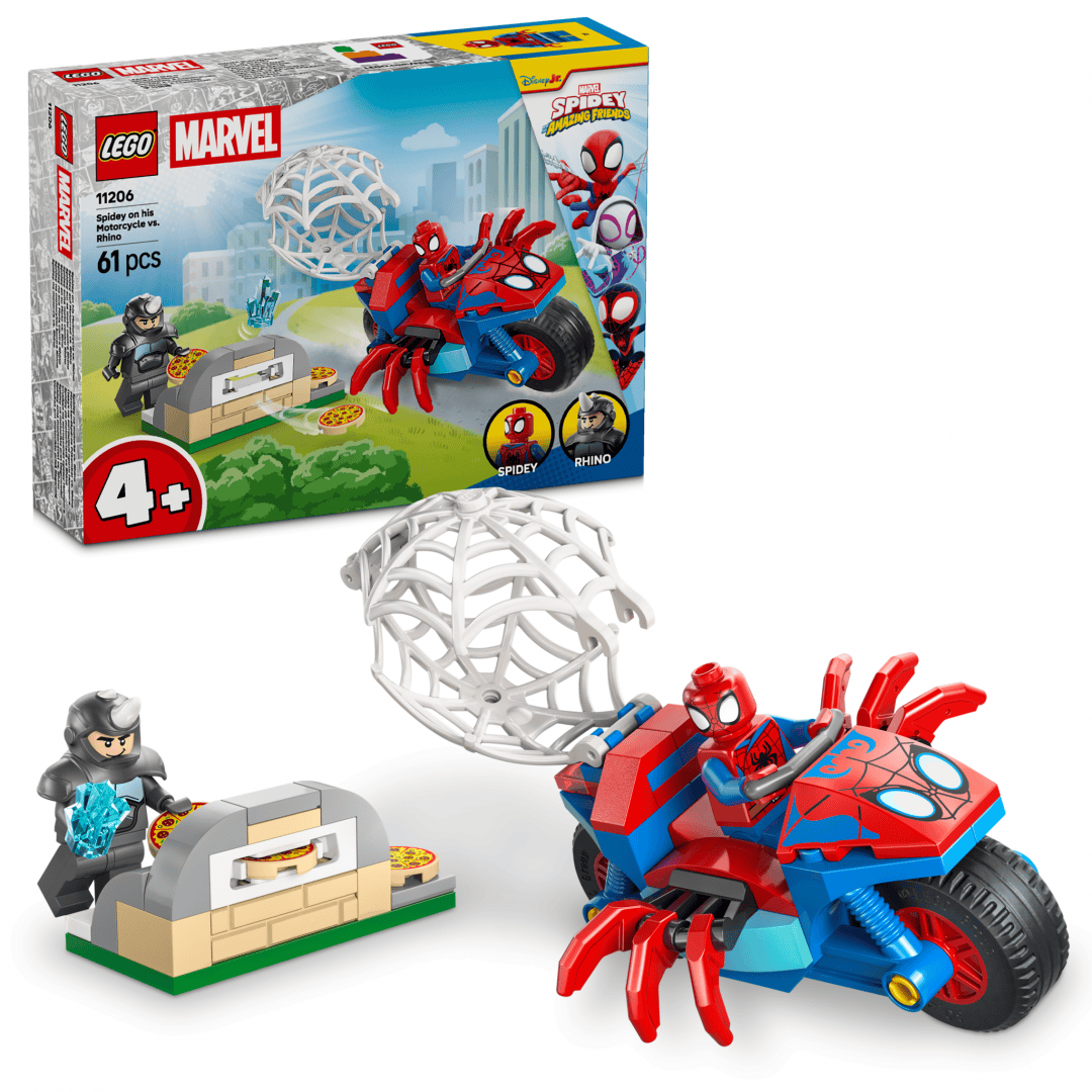 Lego Jucării Set Constructie LEGO 11206 | Spidey pe Motocicleta vs Rhino, Cadou