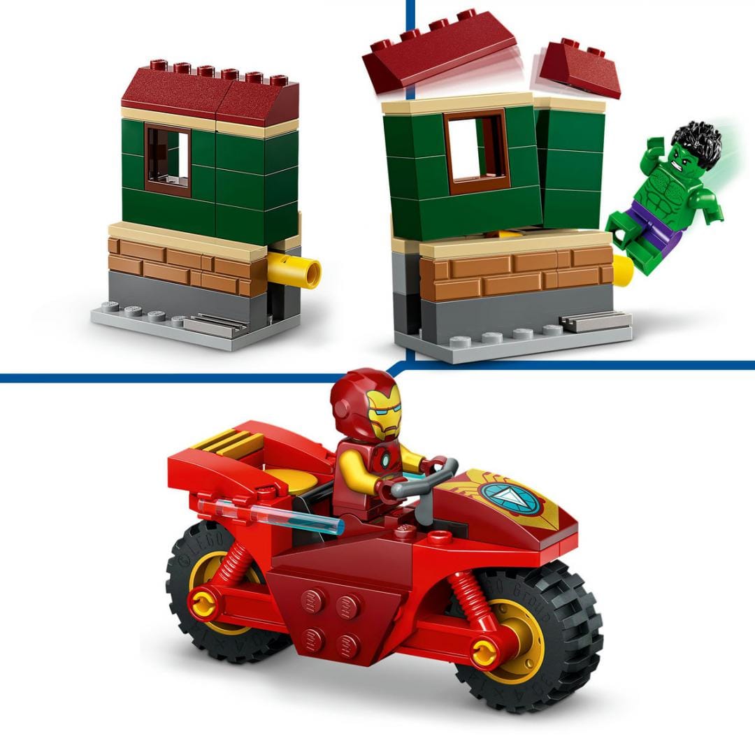 Lego Jucării Set Constructie LEGO Super Heroes 76287 | Iron Man, Motocicleta, Hulk, Marvel