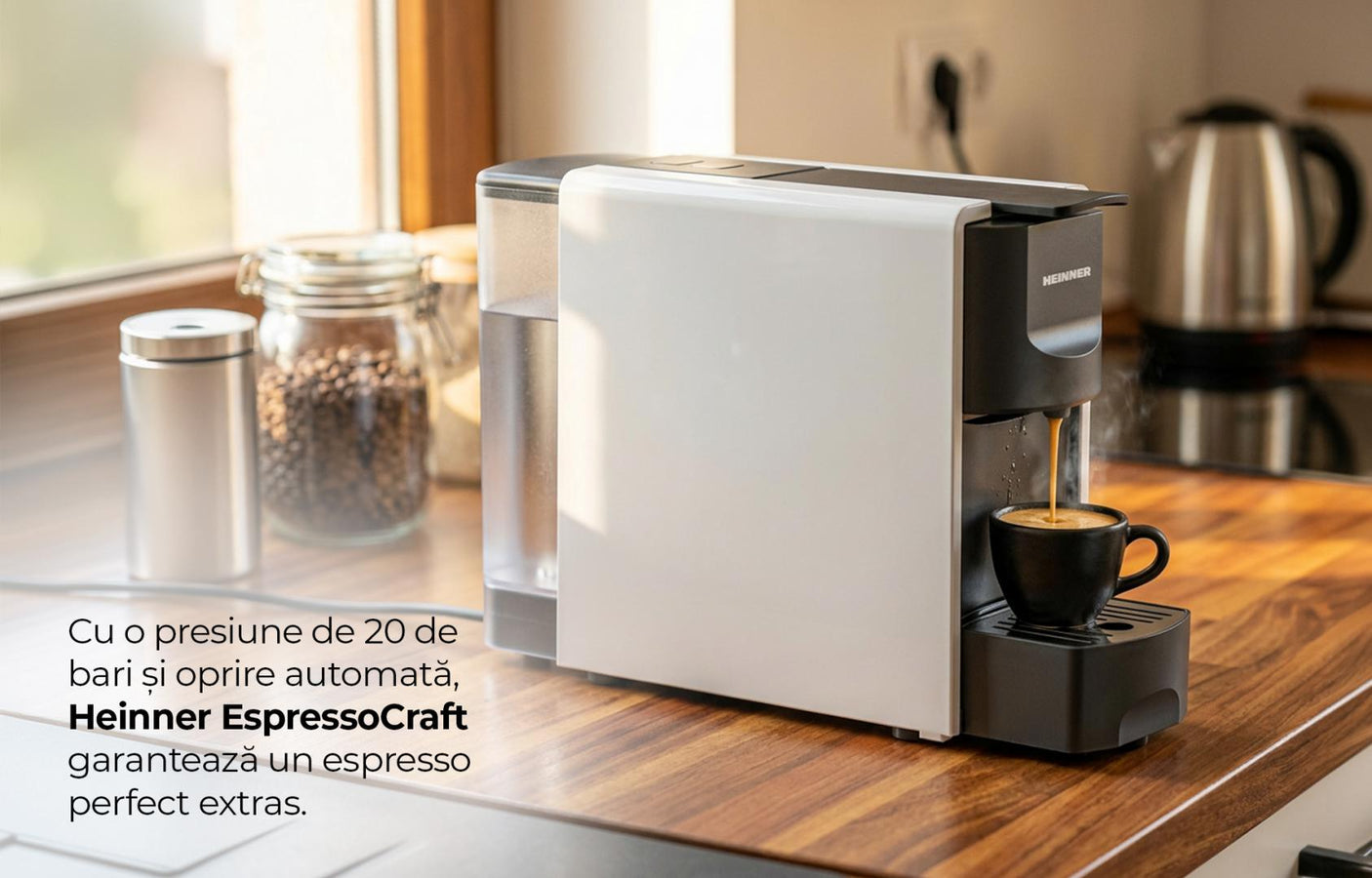 Espressor cu capsule HEINNER EspressoCraft HEMC-DD20WHBK