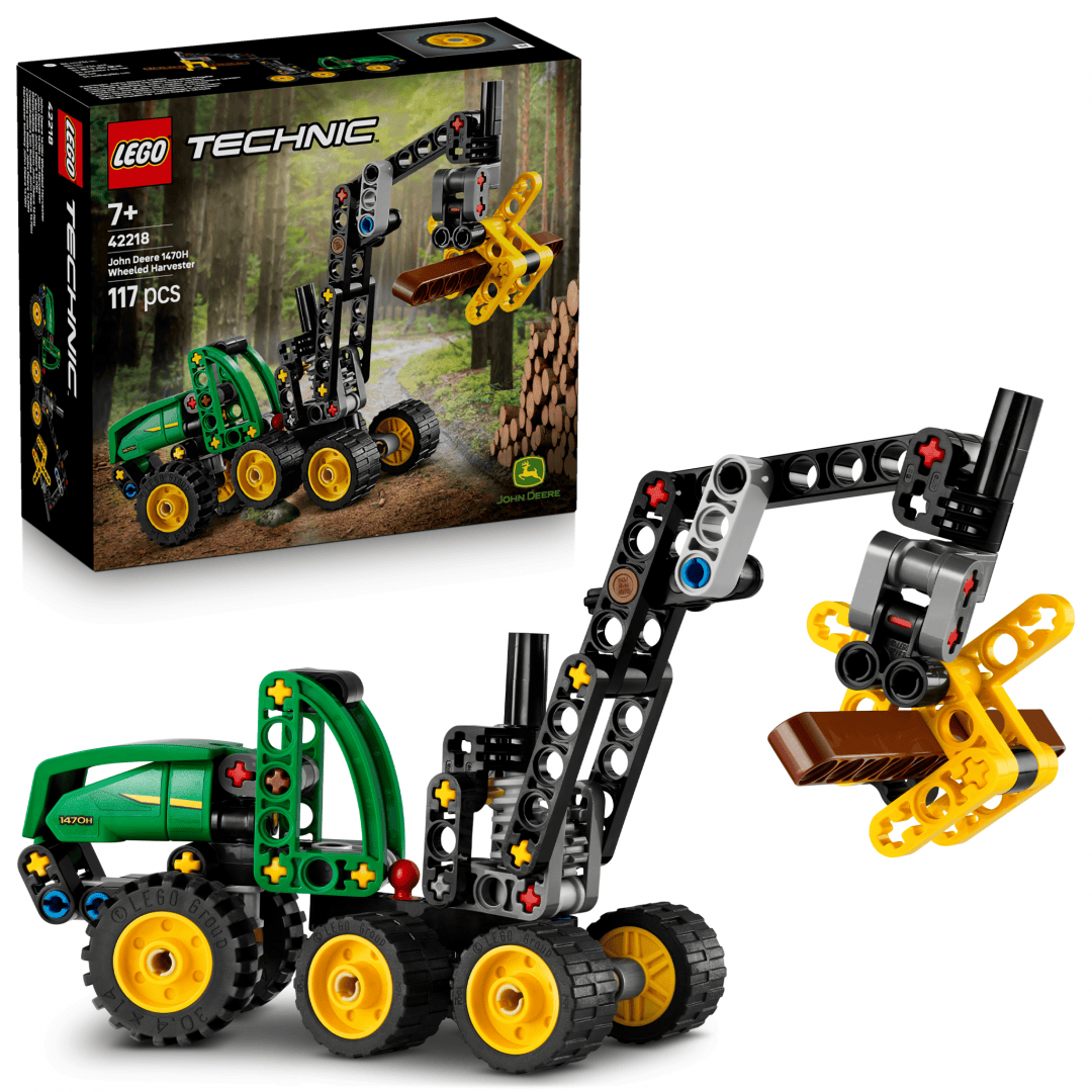 Lego Jucării Set Constructie LEGO Technic 42218 | Utilaj Taiat si Stivuit Copaci, John Deere, 8+