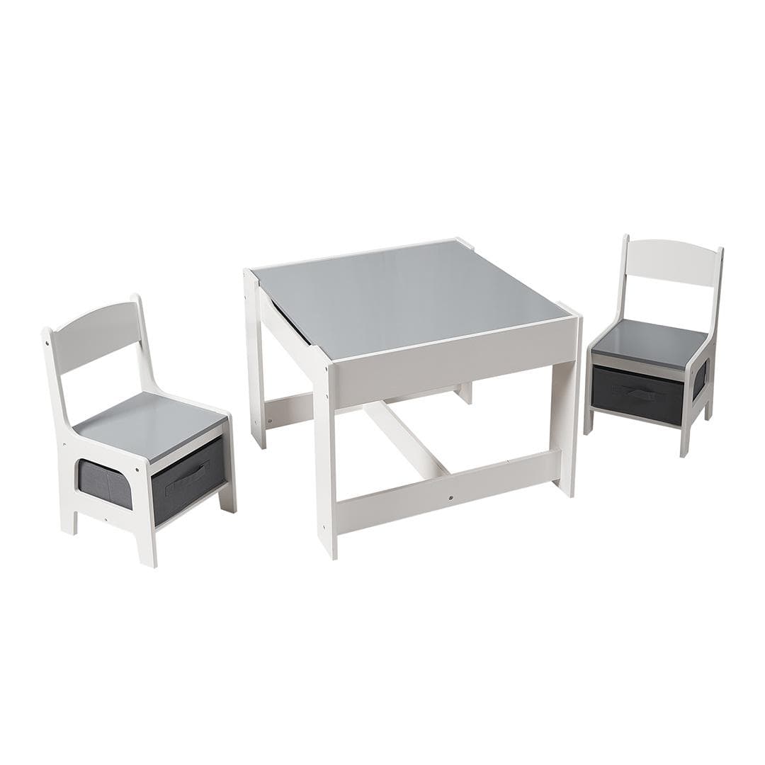 U-Grow Îngrijire bebe Set Masuta si 2 Scaune Pentru Copii U-Grow UGMS-5601-GR | MDF, Alb