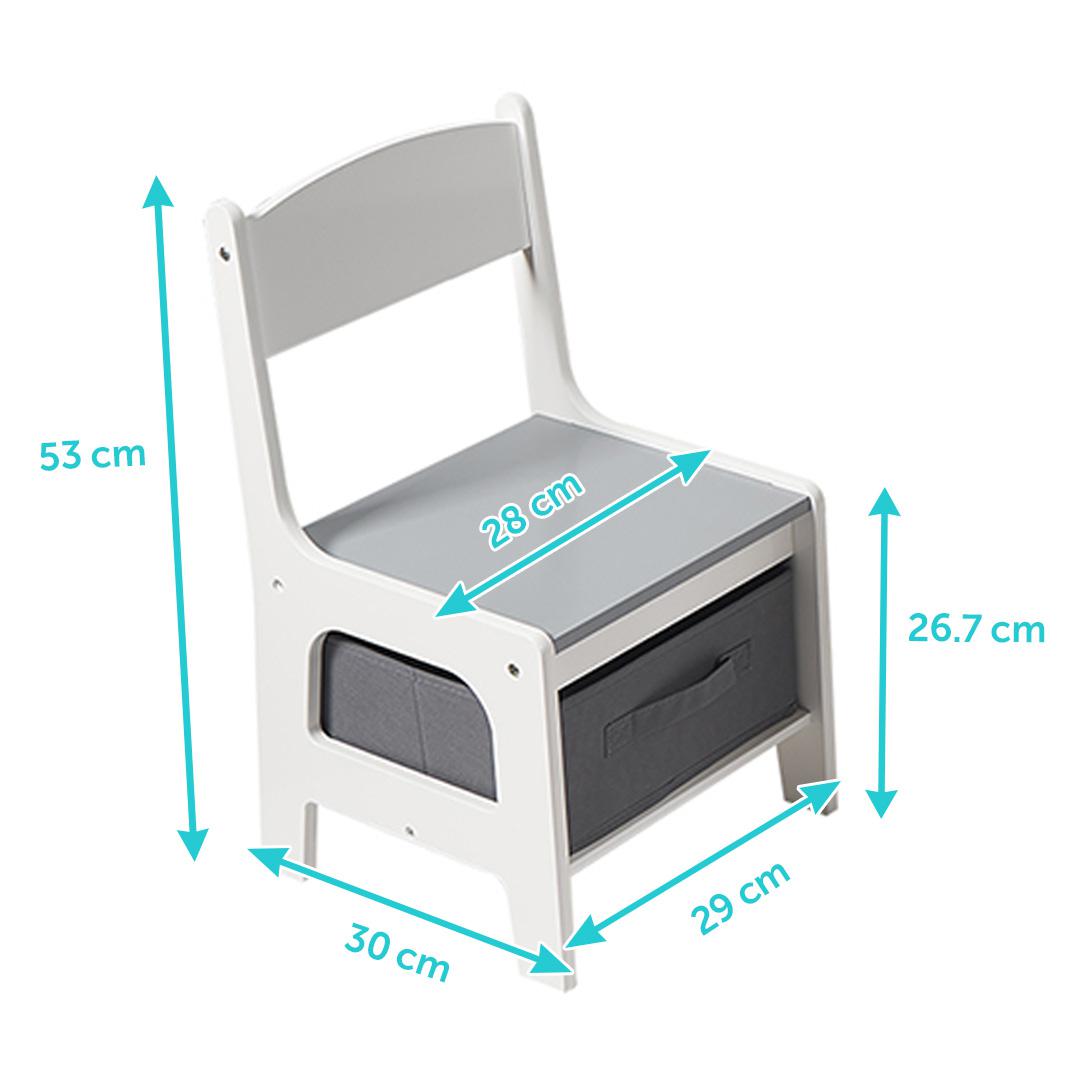 Set Masuta și 2 Scaune pentru Copii, Alb Mdf, U-grow