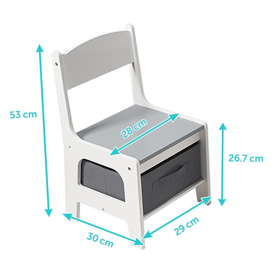 U-Grow Îngrijire bebe Set Masuta si 2 Scaune Pentru Copii U-Grow UGMS-5601-GR | MDF, Alb