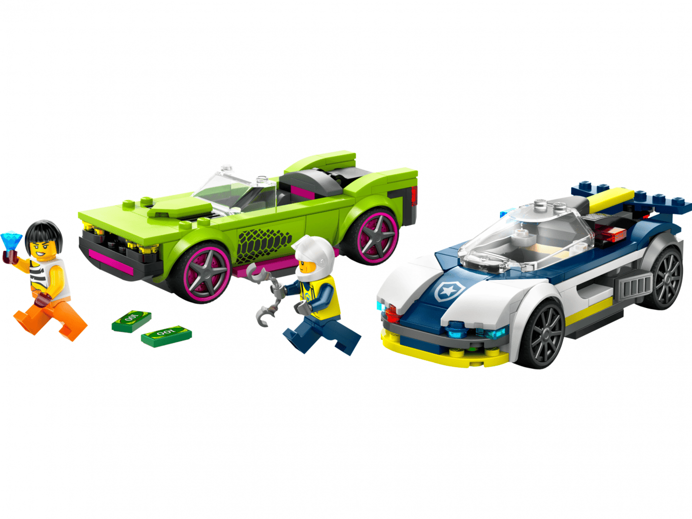 Lego Jucării Set Constructie LEGO City 60415 | Masina Politie, Masina Puternica, Cadou