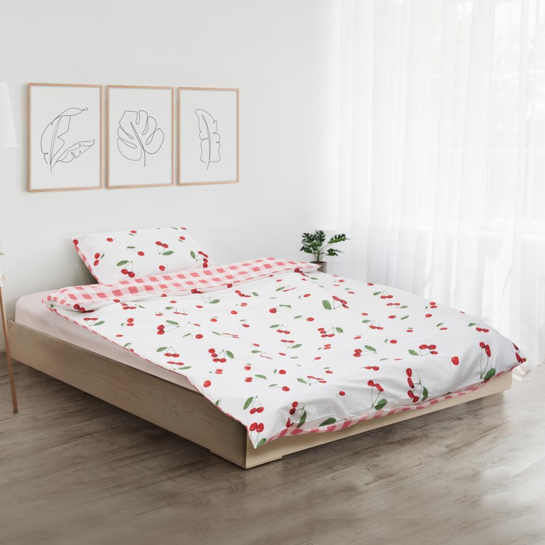 Heinner Set lenjerie de pat Set de Pat Single Heinner HR-2SBED-CHRY | Bumbac, Cherry, 1 Persoana