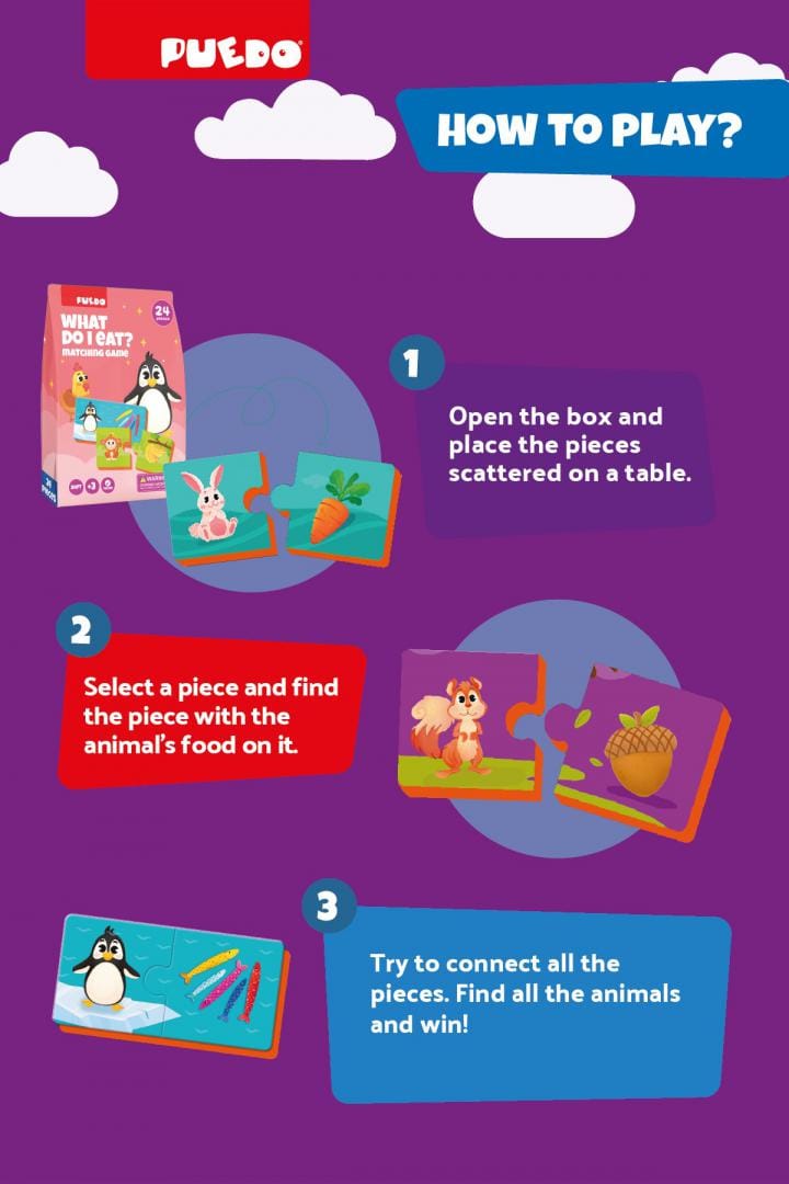 Puedo Toys Jucării Jucarie Puedo Toys PUEDOB2221 | Potrivire Spuma EVA, Ce Mananc, Educativ