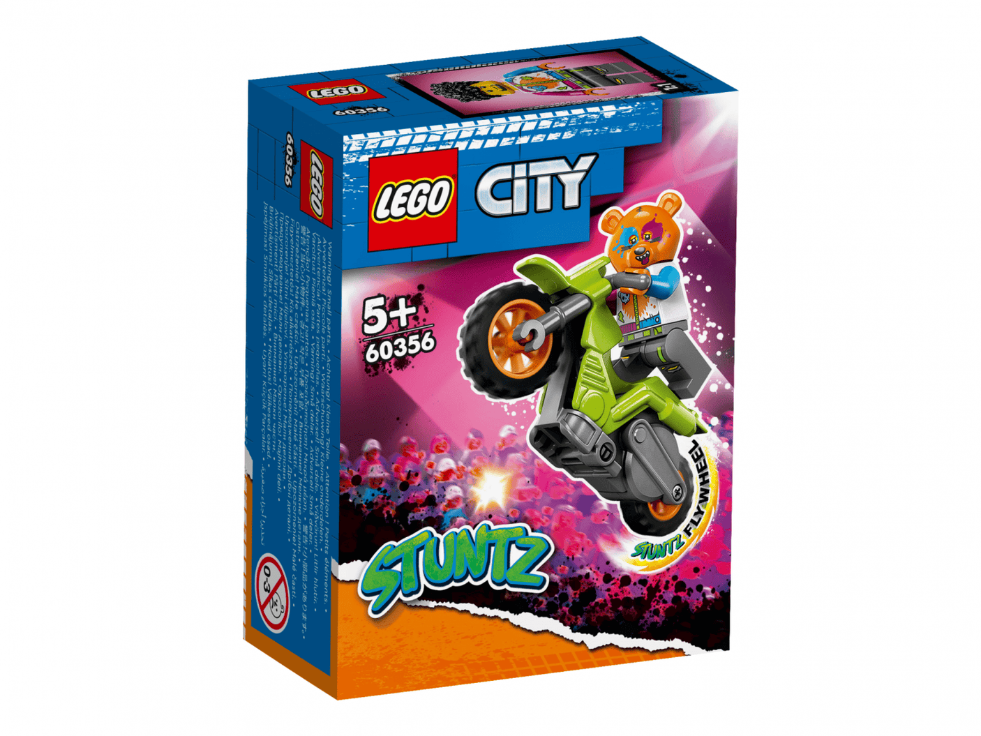 Lego Jucării Set Constructie LEGO City 60356 | Motocicleta Cascadorie cu Urs, Cadou