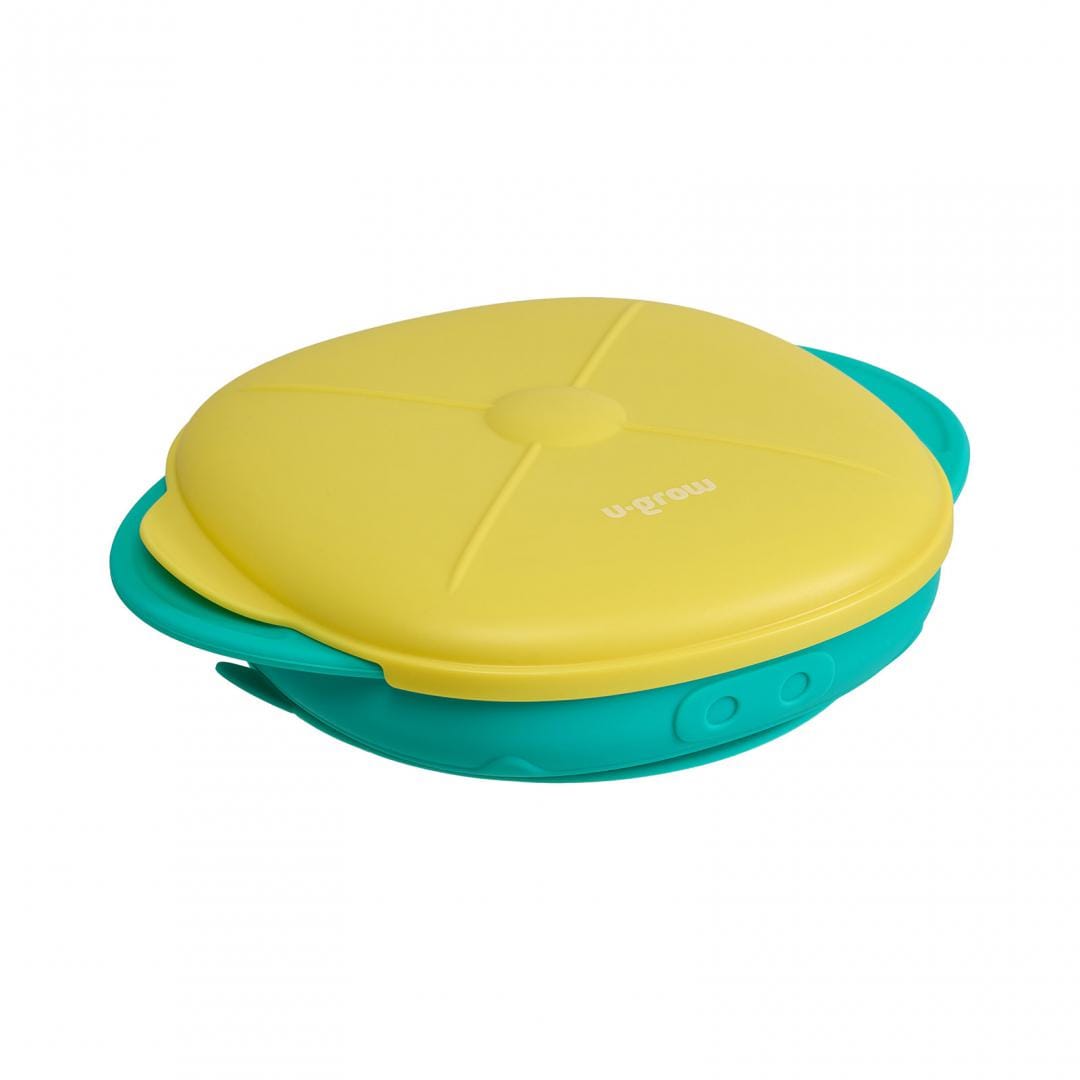 U-Grow Alimentație bebe Farfurie Silicon U-Grow UG-239YE | Cu Capac, Galbena