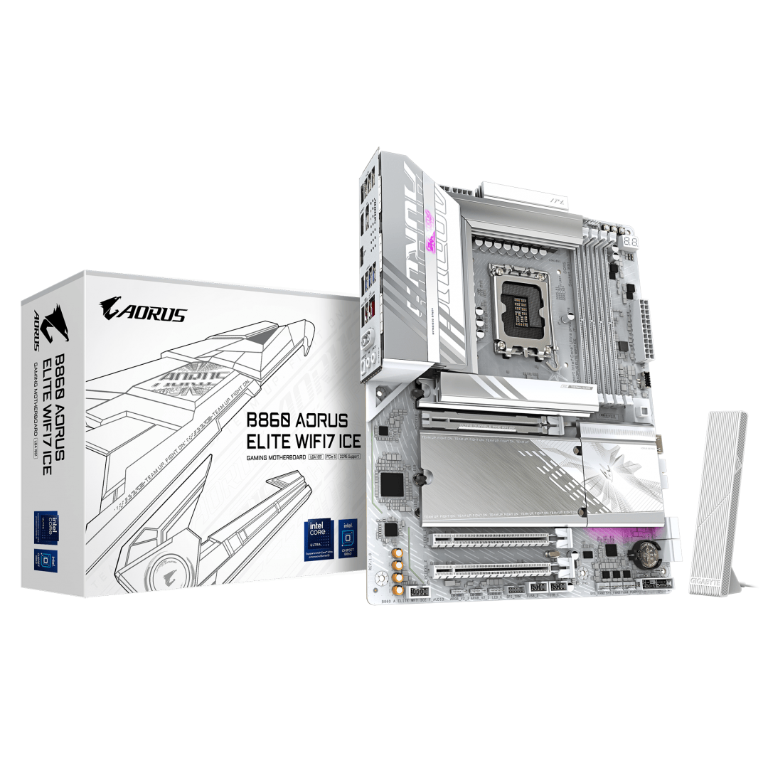 GIGABYTE Placa de bază Gigabyte B860 AORUS ELITE WIFI7 ICE LGA1851