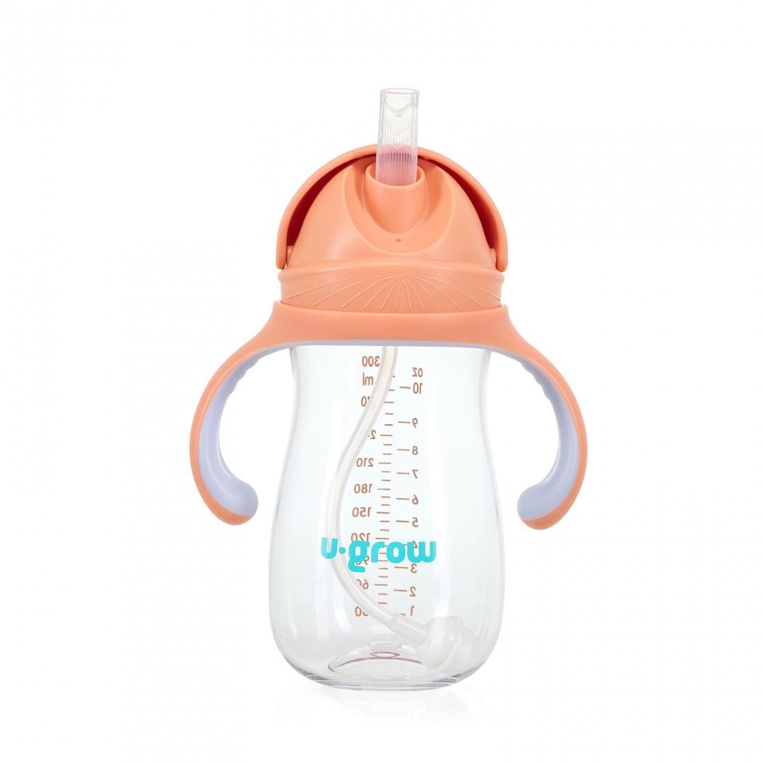 U-Grow Alimentație bebe Cana cu Pai U-Grow UG-895OG | Tritan, 300ml, Orange